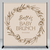 Aperturee - Boho Beige Baby Bruch Custom Gender Reveal Backdrop